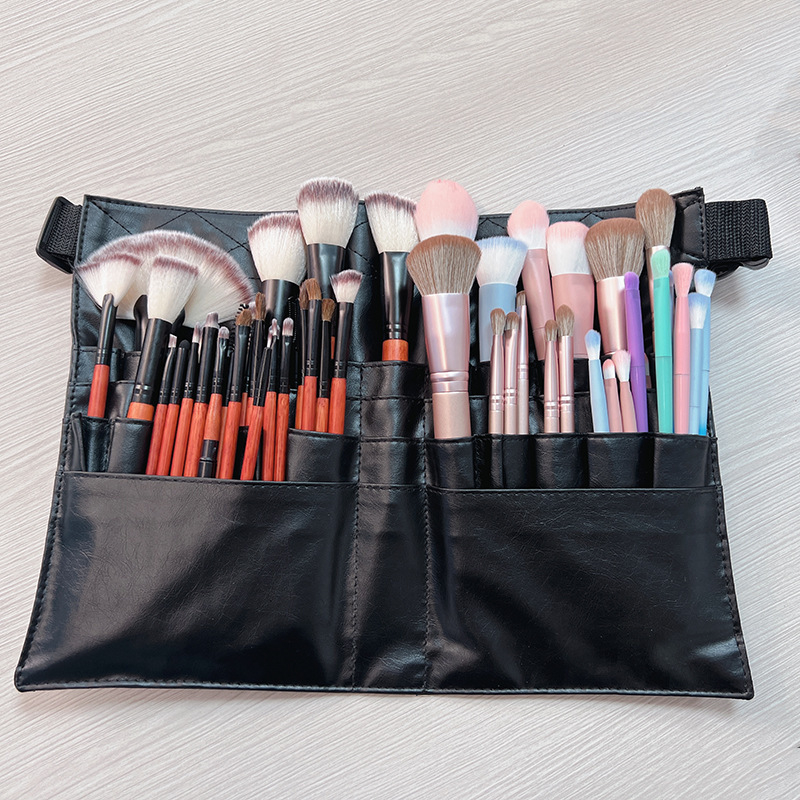 26 dalių makiažo šepetėlių rinkinys su sintetinių šerelių, medinėmis rankenomis, dvigubo PU maišo pakuotė, kilmė Dongguan