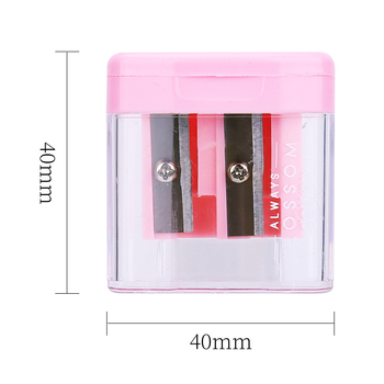 Deli 0576 pieštukų drožtukas su dviem skylėm, metalinis korpusas, rankinis, reguliuojamas grafito storis