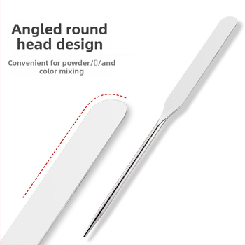 Nerūdijančio plieno makiažo pagrindo špachtelė – profesionalus įrankis makiažui, neabsorbuoja pudros, dažų maišymo lazdelė ir paletės šepetėlis