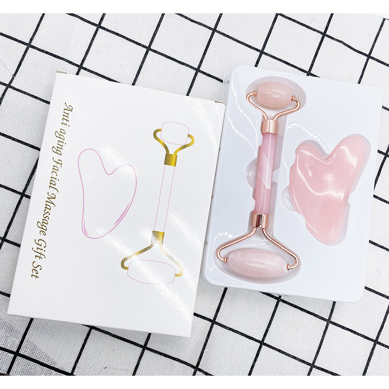 Гуа ша плоча за лице с двойна глава масажор, кристална плоча, естествена смола, марка Yongtu