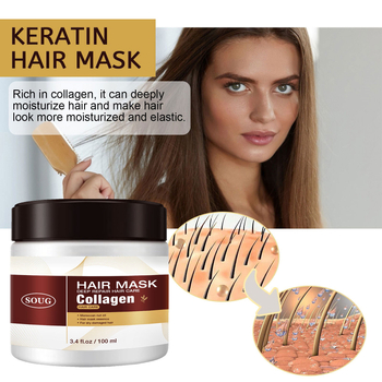 Keratino plaukų kaukė — drėkinanti ir atkurianti esencija sausoms ir garbanotiems plaukams (110 g, gėlių kvapas, tinkama visiems plaukų tipams, keratino pagrindu formulė)