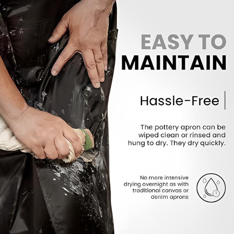 Be rankovių, vandeniui atspari poliesterio prijuostė su keliomis kišenėmis, virtuvei, namams ir lauko darbams