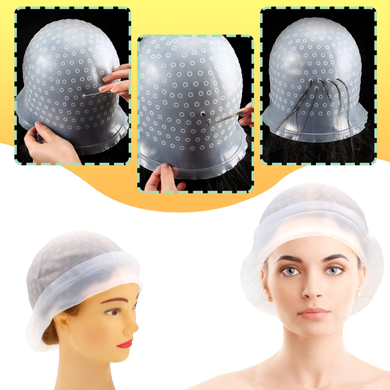 INGRID silikon kapa za bojanje kose za pramenove s iglom, izdržljiv alat za salon, opća namjena, privatna oznaka dostupna