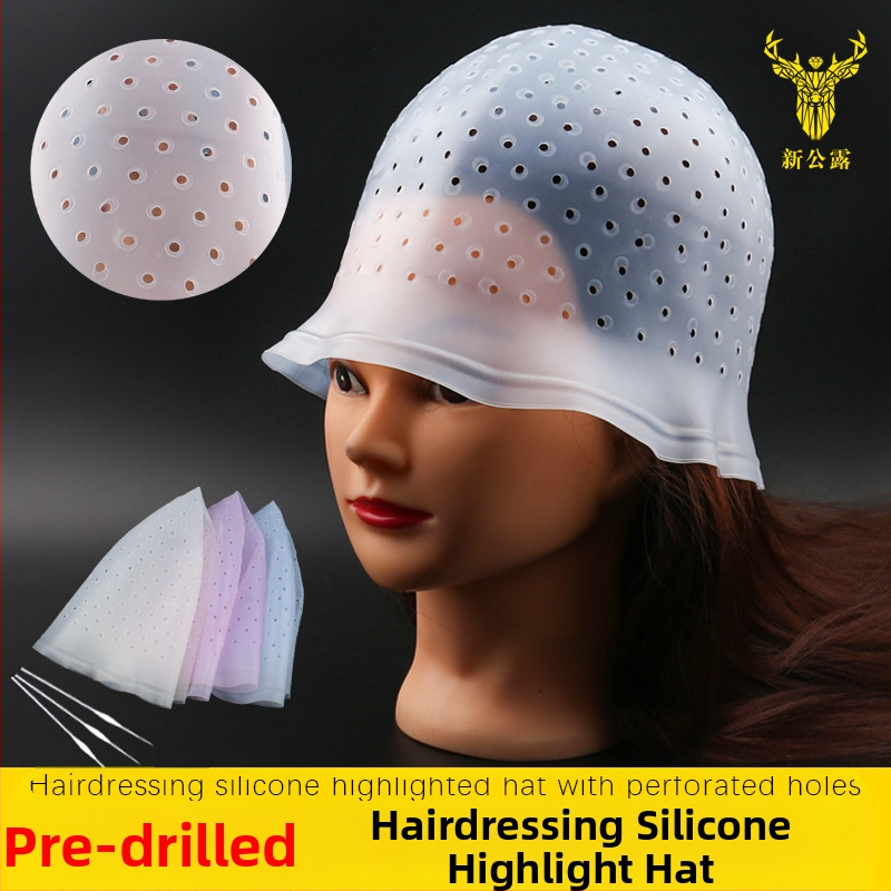 Силиконова шапка за боядисване на коса – дизайн с една дупка и кръгъл отвор; хайлайт капа; марка New Public Dew; произход: Гуанджоу