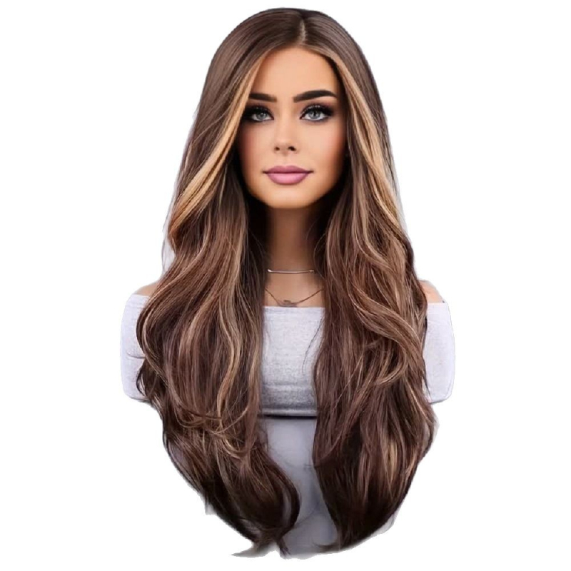 Sieviešu parūka, viļņota, ar Qi bangs, zīda materiāls, var krāsot, eksotiskais stils