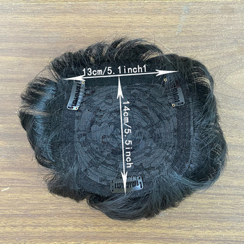 Vyriška paruka su trumpais tiesiais plaukais, karščiui atsparios pluoštos, nematomas viršutinio ploto pleistras dengimui, modelis 3111, gali būti dažoma