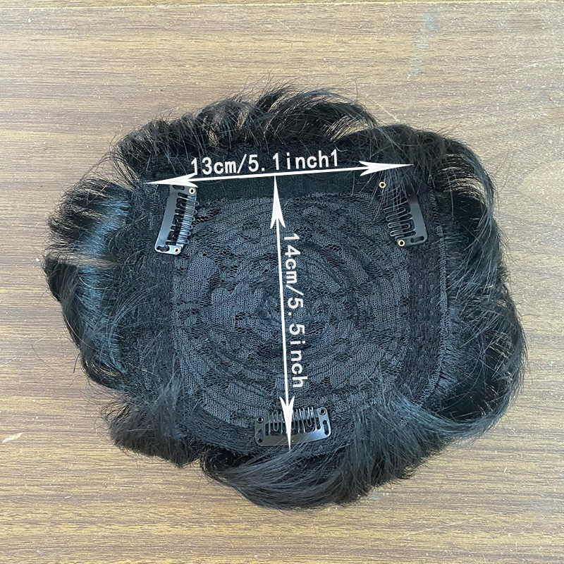 Vyriška paruka su trumpais tiesiais plaukais, karščiui atsparios pluoštos, nematomas viršutinio ploto pleistras dengimui, modelis 3111, gali būti dažoma