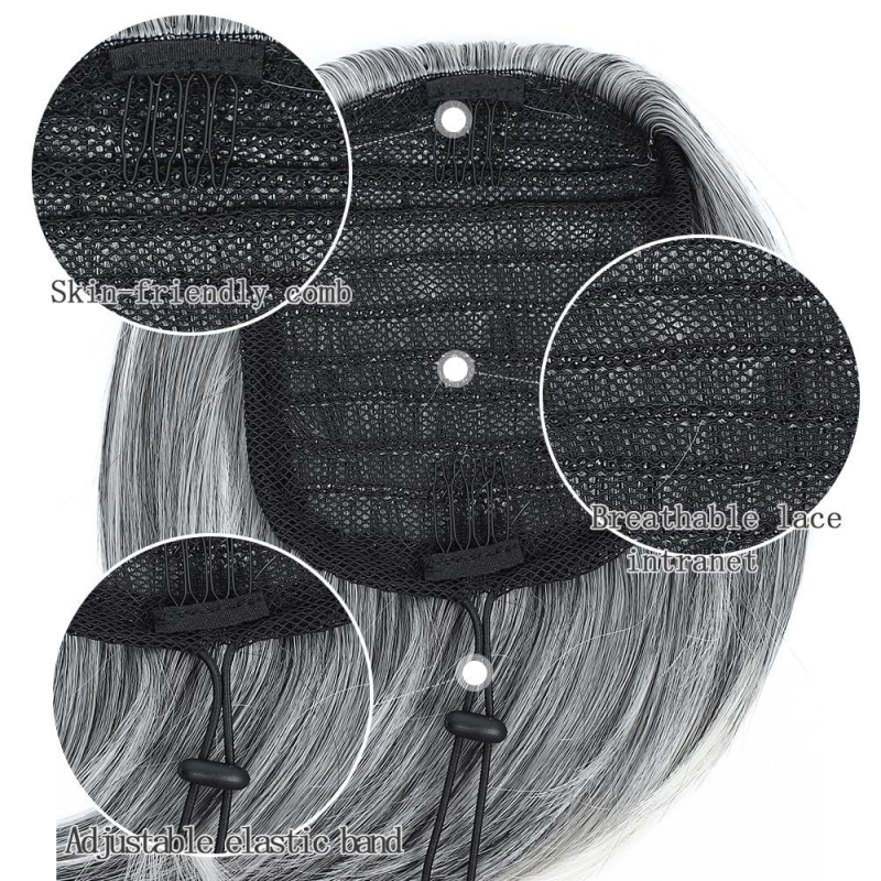 Uodeginė parūka, trumpa tiesi, vidinis užsegimas, aukštos temperatūros pluoštas, modelis PY227, Xia Xun