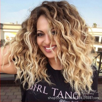 Κοντή κατσαρή περούκα, εξωτικό στυλ, θερμοανθεκτική συνθετική ίνα, μοντέλο RX0619, μεσαίες φράντζες, ρεαλιστική εμφάνιση