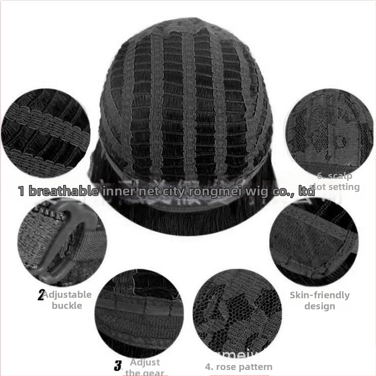 Перука с къса права коса, модел wig-3677, материал на косата: жица с висока температура, наклонена челка, симулирани коси