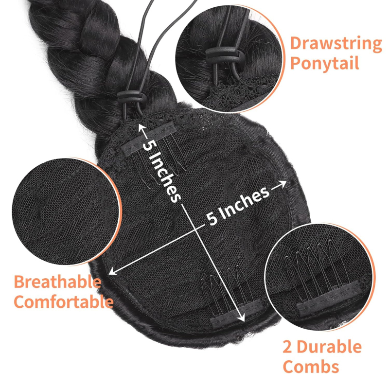Uodeginė parukė, aukštos temperatūros pluoštas, plaukų paketas, modelis FBBZMW, mechaninis apdorojimas, dažymas be kaitinimo
