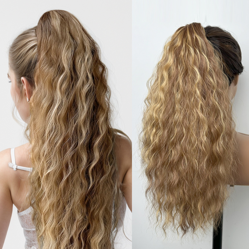 Peruka su aukšta uodega ir pūkuotomis bangomis (modelis W1989 · aukštos temperatūros pluoštas · dažyti ar garinimą galima · prekinis ženklas Sri)