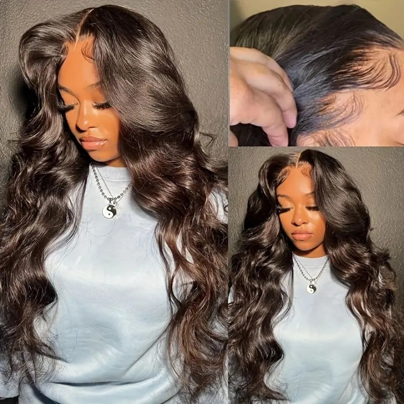 Перука с предна дантела, дълги къдрици с големи вълни, влакна с висока температура, чубка: права или наклонена