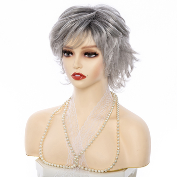 Περούκα κοντή σγουρή, στυλ Ρουλί, μοντέλο 8057, για κυρίες, ίνες υψηλής θερμοκρασίας, φράντζα ευθεία ή κεκλιμένη, τεχνική επεξεργασία