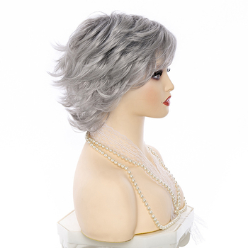 Περούκα κοντή σγουρή, στυλ Ρουλί, μοντέλο 8057, για κυρίες, ίνες υψηλής θερμοκρασίας, φράντζα ευθεία ή κεκλιμένη, τεχνική επεξεργασία