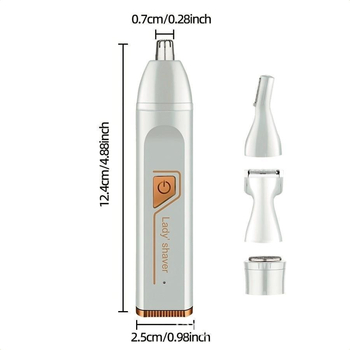 Električni brijač 4-u-1 za tijelo i obrve sa LED zaslonom, ugrađena baterija 500–800 mAh, do 60 minuta rada, niska buka