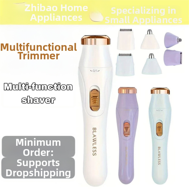 Elektriskā skuvekle 3-1 ar trimmeri uzacīm un deguna apmatojuma griezēj, USB uzlāde, mitra un sausa izmantošana, visam ķermenim