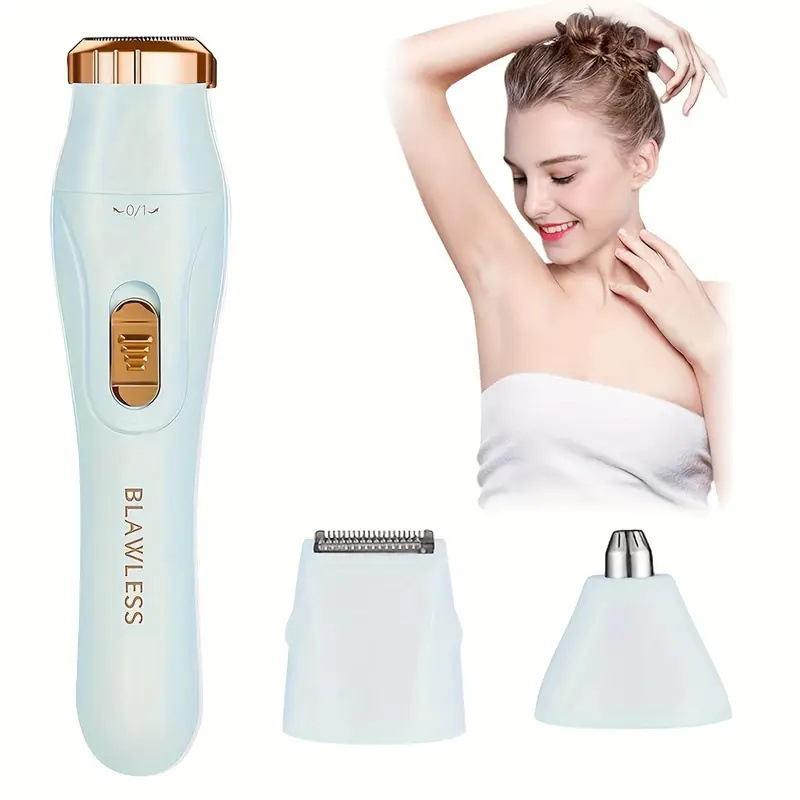 Elektriskā skuvekle 3-1 ar trimmeri uzacīm un deguna apmatojuma griezēj, USB uzlāde, mitra un sausa izmantošana, visam ķermenim