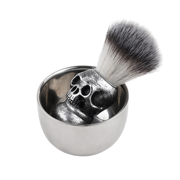 CestoMen Szakállhabozó Habkefés Készlet Rozsdamentes Acél Szappanbögrével, 50 ml