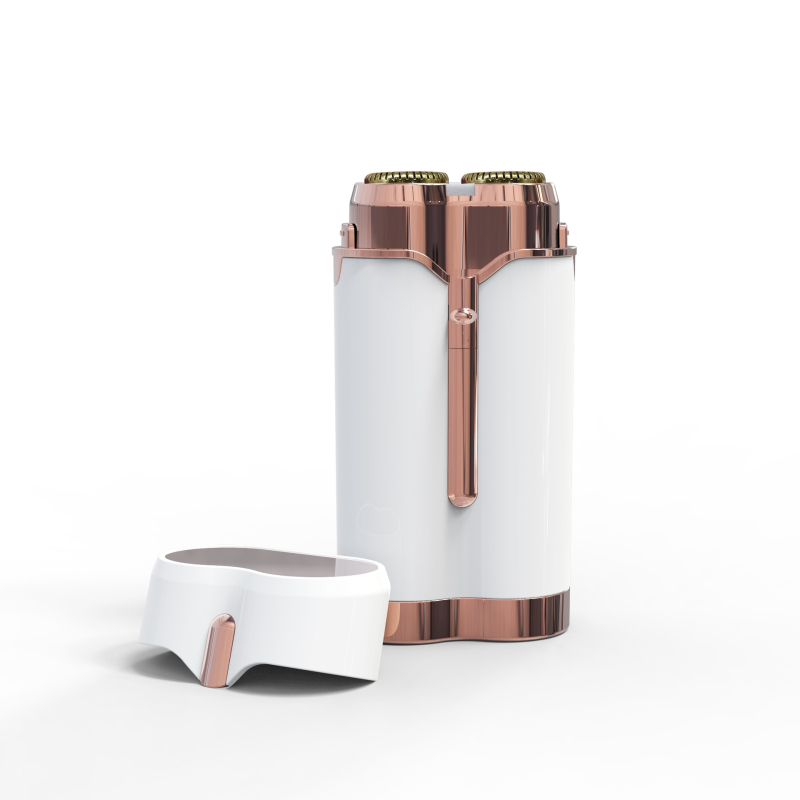 Elektriskā sieviešu skūšana un matu noņemšanas ierīce, mazgājama, ar USB barošanu, divgalvu ar nerūsējoša tērauda asmeņiem, modelis S107, berzes motors