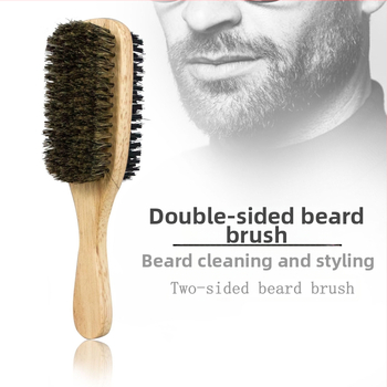 Dviejų pusių barzdos šepetėlis su formuojančia šukute – barzdos priežiūra ir valymas, grynasis svoris 87 g