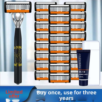 Rokas skuveklis ar sešu slāņu pirkstu rokturiem un septiņu slāņu asmeņa galvu — Jia zhikou