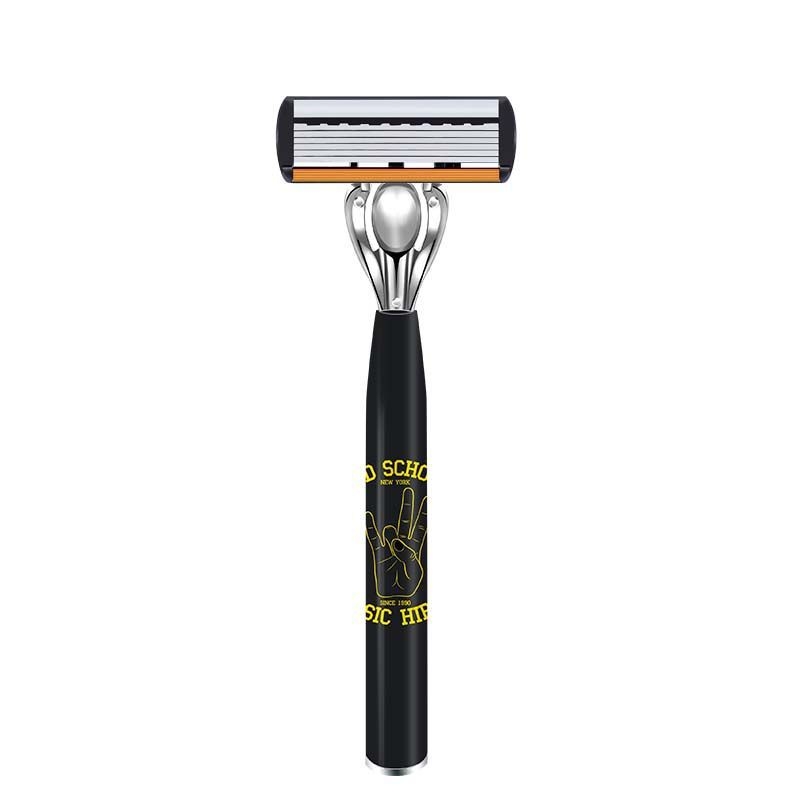 Rokas skuveklis ar sešu slāņu pirkstu rokturiem un septiņu slāņu asmeņa galvu — Jia zhikou