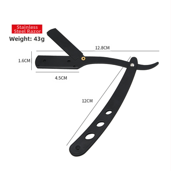 Rokas skuveklis no nerūsējošā tērauda, saliekams vintage dizains, sejas un uzacu skūšanai, skuveklim turētājs