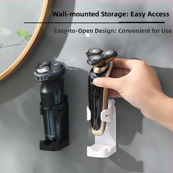 Skutimosi peilio ir dantų šepetėlio laikiklis — sieninis, be gręžimo, su siurbimo laikikliu, iš plastiko