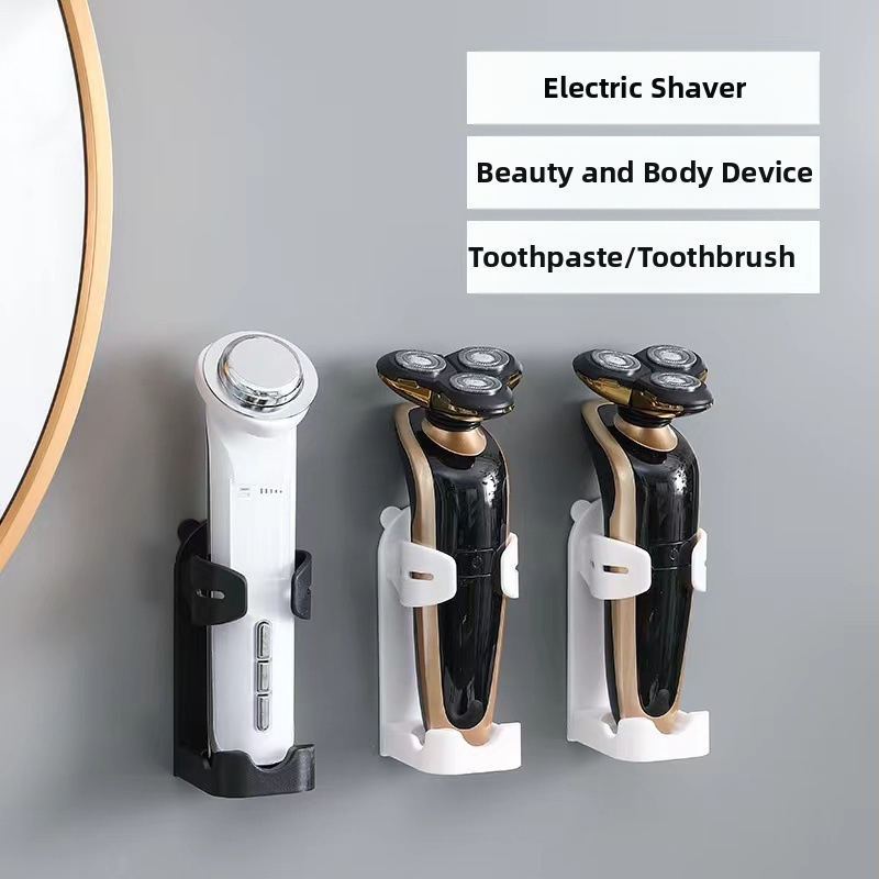 Органайзер за бръснач и четки за зъби — стенен монтаж без пробиване, вакуумна чашка, plastмасов