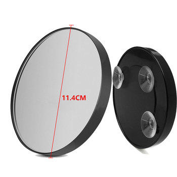 Козметично огледало с вакуумна чашка, кръгло, увеличения 10×/20×/30×, ABS рамка и алуминиево огледало