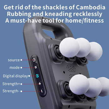 Fascial massager pistoletas su 6 galvutėmis, profesionalaus lygio, bešepetėlis variklis, LCD ekranas, 5+ greičiai, įmontuota baterija 1200–2000 mAh