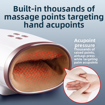 Rankų masažuoklis A30, belaidis ir nešiojamas, oro pagalvėlės masažas su šildymu, žmogaus rankos imitacija, keli režimai, USB maitinimas