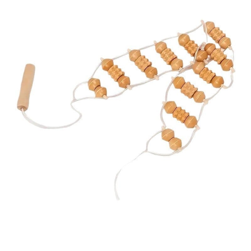 Ξύλινος μασάζ πλάτης με ανοιγόμενο ρολό για οικιακές ασκήσεις και διάταση πλάτης· δυνατότητα εκτύπωσης λογοτύπου