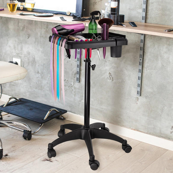 Τροχήλατη μονάδα αποθήκευσης κομμωτηρίου με δίσκο — Πολυλειτουργική, Φορητή, Περιστρεφόμενη, Αφαιρούμενη (1 ράφι, τοποθέτηση σε δάπεδο)