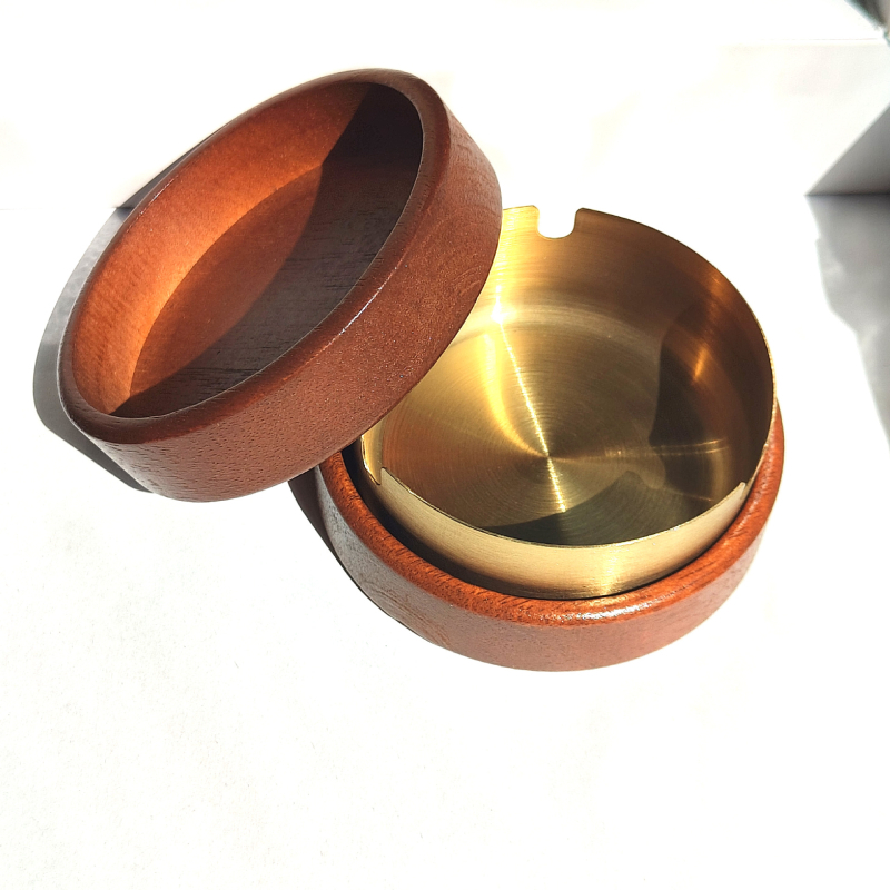 Peleninė su dangteliu, medinė, minimalistinio stiliaus, tinkama automobiliui, biurui ir namų naudojimui