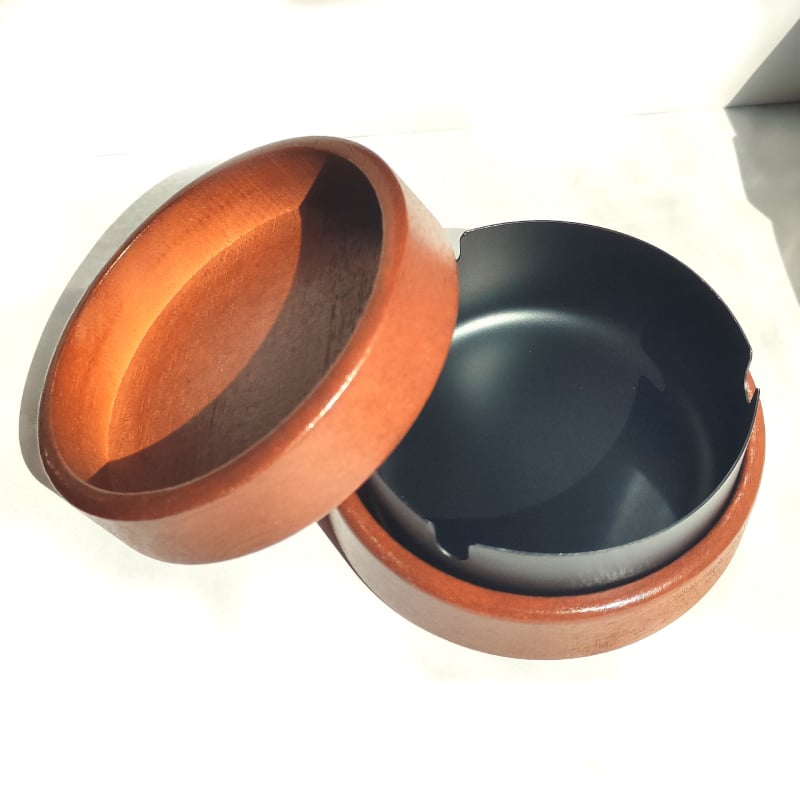 Peleninė su dangteliu, medinė, minimalistinio stiliaus, tinkama automobiliui, biurui ir namų naudojimui