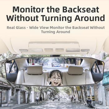 Papildomas automobilio vidaus veidrodėlis su plačiu kampu išlenktu lęšiu – snap-on montavimas, universalus suderinamumas, paprastas stilius