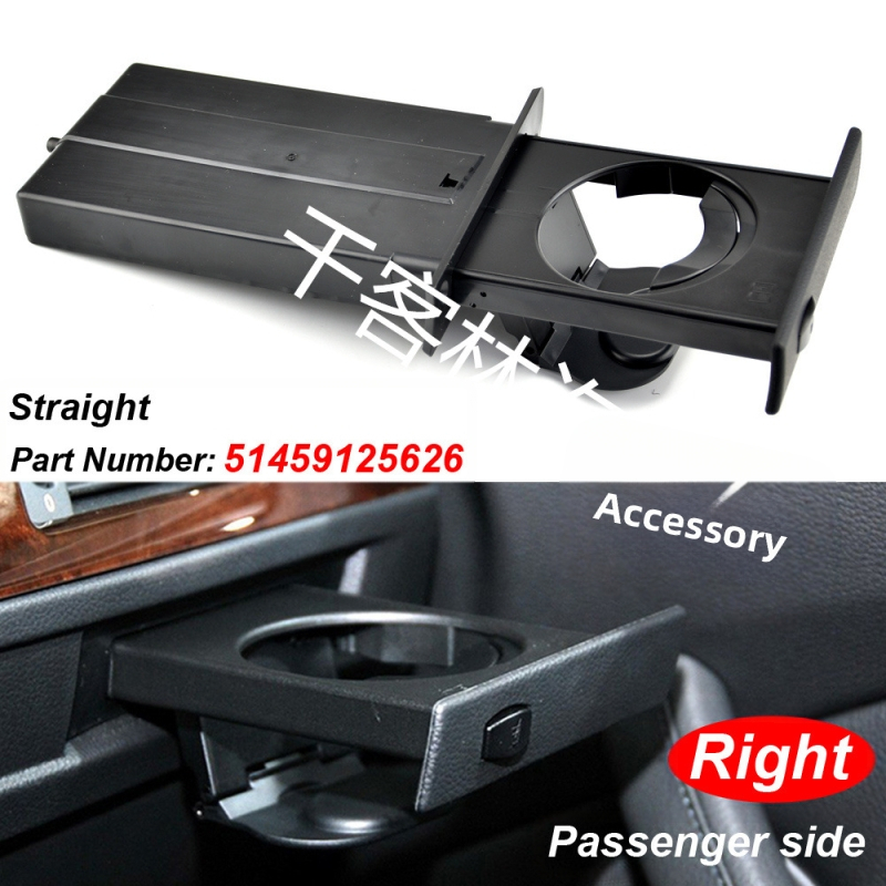 BMW E60 puodelio laikiklis – ABS, suderinamas su modeliais 525, 528, 530, 535, 545; montavimas prie prietaisų skydelio