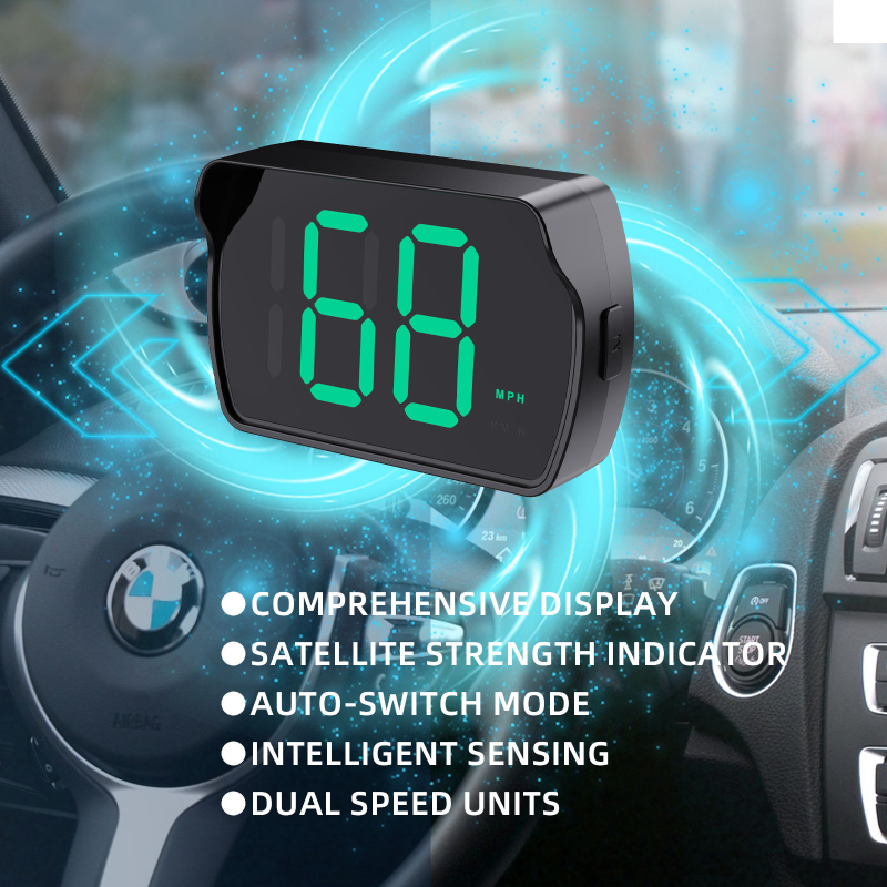 GPS+HUD automobilio priekinis ekranas U2, universalus, USB maitinimas, belaidis nuotolinis valdiklis, HD raiška