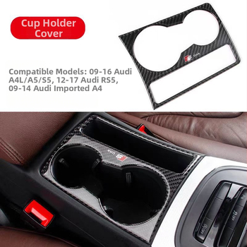 Αυτοκόλλητο εσωτερικού πάνελ θήκης ποτηριού από ανθρακονήματα για Audi A4/A5 (2009–2016)