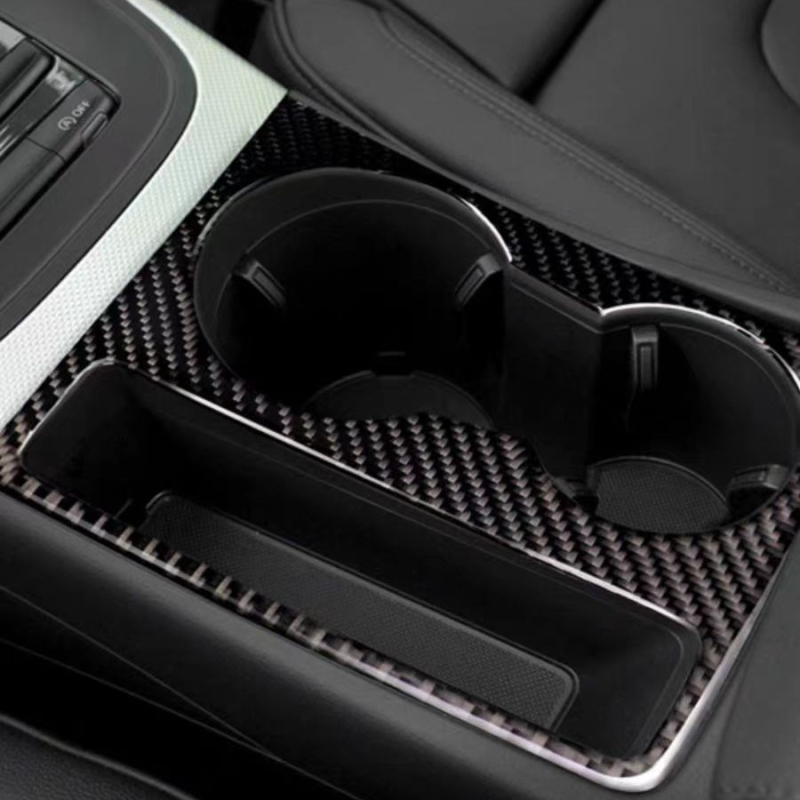 Szénszálas pohártartó panel belső dekorációs matrica Audi A4/A5 (2009–2016)