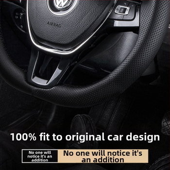 Калъф за волан от естествена кожа, ръчно пришит, спортен стил, универсална съвместимост