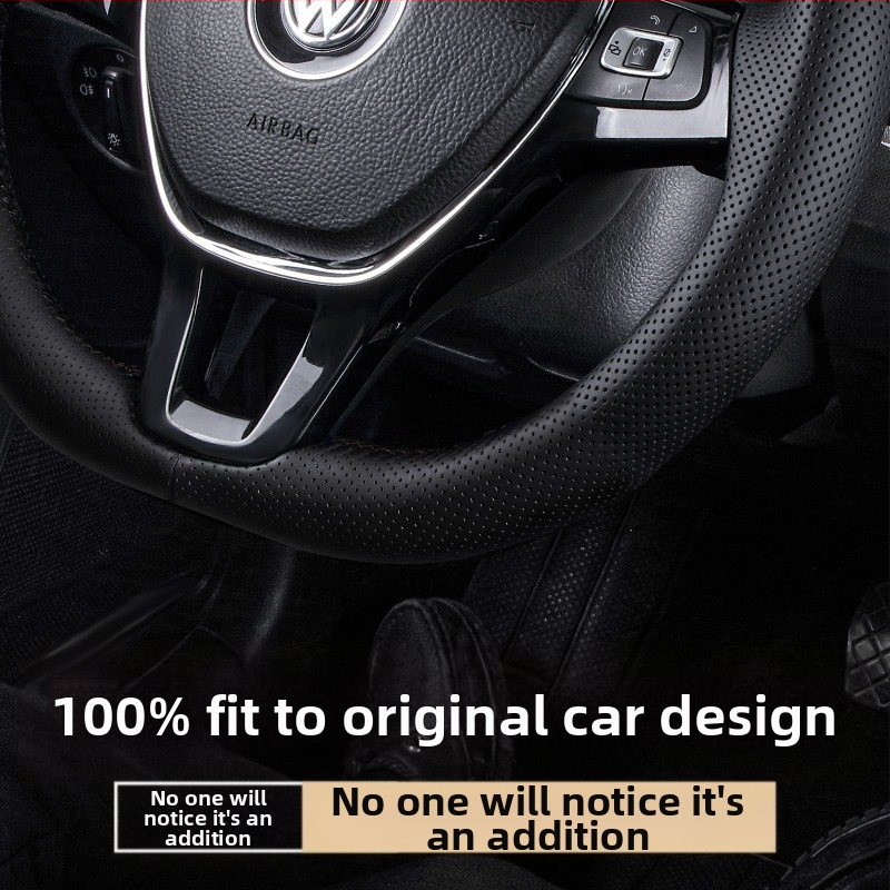 Калъф за волан от естествена кожа, ръчно пришит, спортен стил, универсална съвместимост