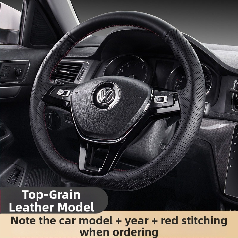 Κάλυμμα τιμονιού από γνήσιο δέρμα, χειροποίητα ραμμένο, αθλητικό στυλ, καθολική εφαρμογή