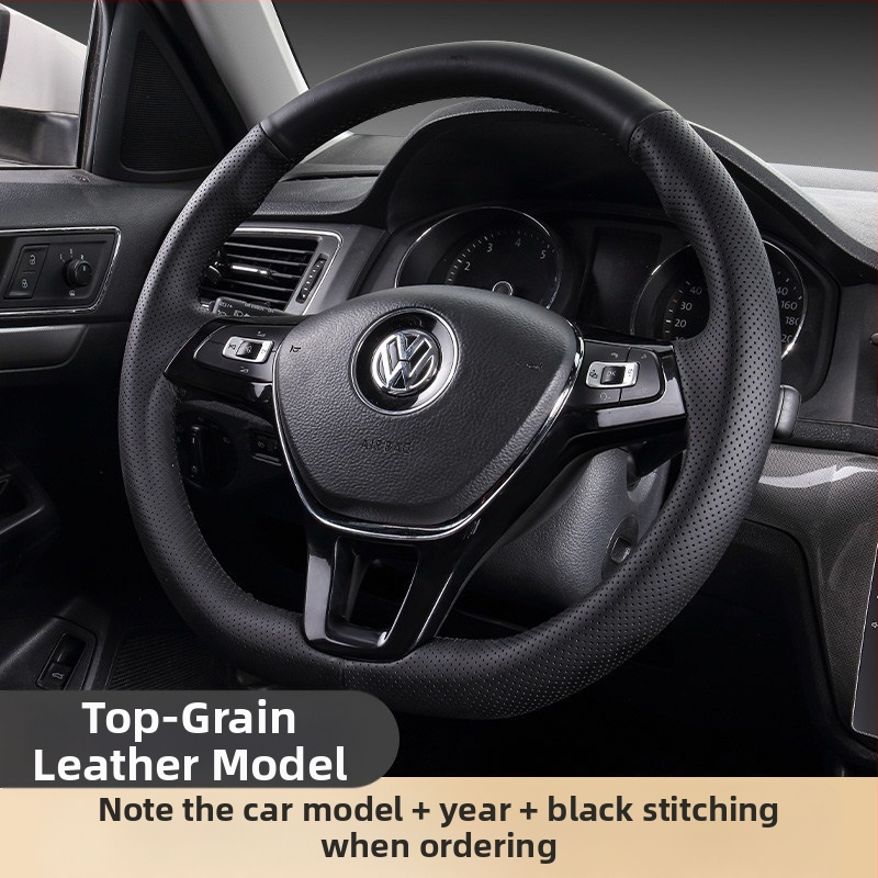 Κάλυμμα τιμονιού από γνήσιο δέρμα, χειροποίητα ραμμένο, αθλητικό στυλ, καθολική εφαρμογή