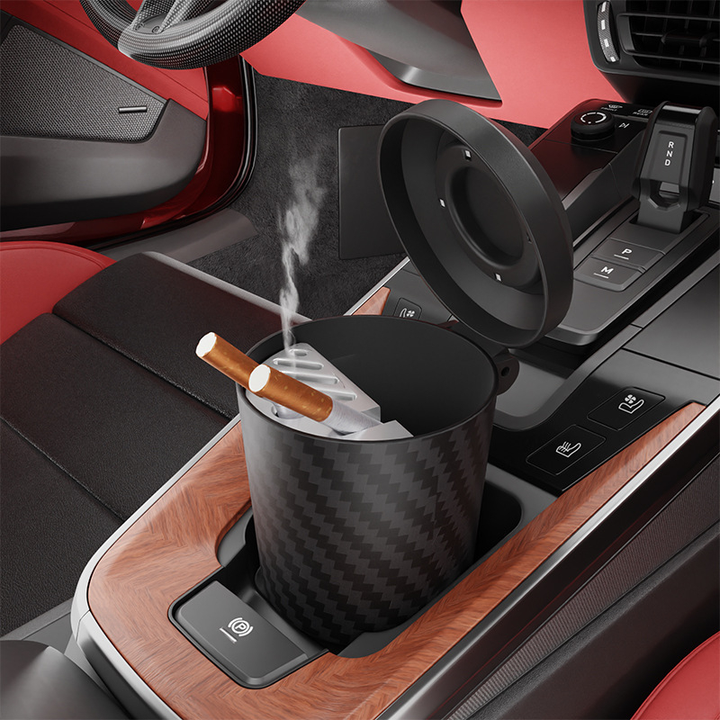 Automobilio peleninė su anglies pluošto raštu, universalus modelis, plastikinis korpusas, ugniai atsparus dangtelis