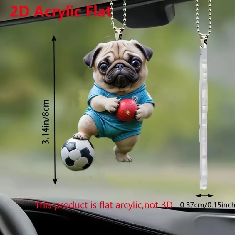 Pritaikomas akrilo šuns automobilio vidaus papuošalas, karikatūrinio stiliaus