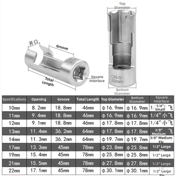 Krom-vanadijevo čelični šestoukutni ključ za cijev dizelskog ubrizgavanja s pristupom senzoru kisika