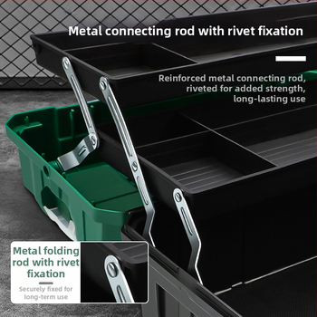 Πλαστικό κουτί εργαλείων με τριών επιπέδων αναδιπλούμενο σχεδιασμό, μεγάλης χωρητικότητας